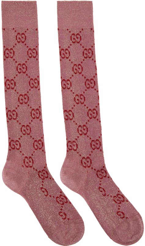 mens pink gucci socks|gucci over knee socks.